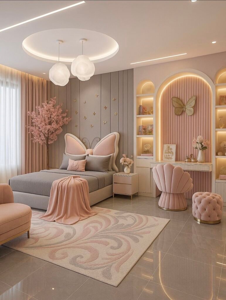 أحدث تصميمات غرف بنات 2026: دليل الأناقة، الراحة، واستغلال المساحات 4 ddcab9a0c7e11e9fcb575a45c0a2ad64