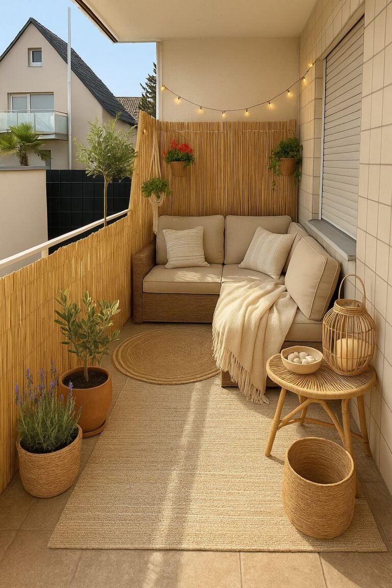 "ديكور غرفة معيشة مودرن لمساحة صغيرة 2026، تعتمد على الألوان الفاتحة والأثاث الذكي متعدد الوظائف مع إضاءة طبيعية واسعة."