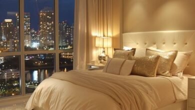 ديكور غرف نوم مودرن بألوان فاتحة