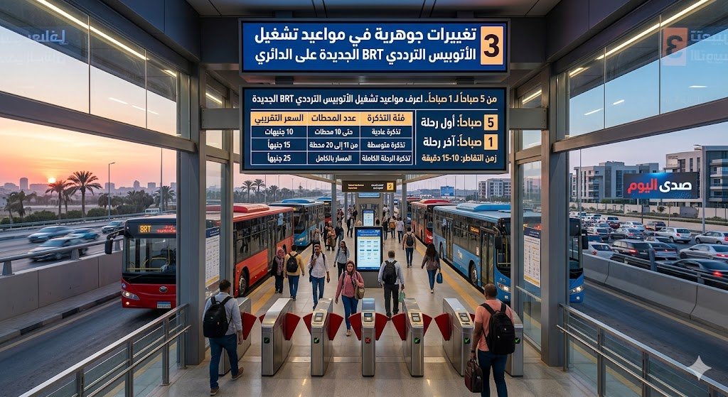 مواعيد تشغيل الأتوبيس الترددي BRT