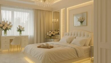 تنسيق غرف نوم بألوان فاتحة