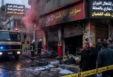 إشعال النيران في محل تجاري بالمحلة