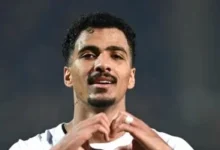 حسام عبد المجيد بقميص نادي الزمالك خلال إحدى المباريات الرسمية في الكونفدرالية 2026.