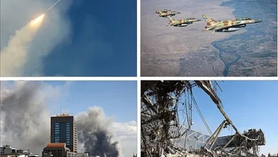 "لقطة حية توضح لحظة رصد إطلاق صواريخ من إيران في سماء الليل مع ظهور اعتراضات منظومات الدفاع الجوي فوق مناطق حيوية، تعكس حجم التصعيد العسكري لعام 2026."