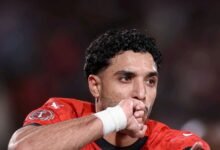 النجم المصري عمر مرموش في تدريبات منتخب مصر الأول لكرة القدم