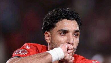 النجم المصري عمر مرموش في تدريبات منتخب مصر الأول لكرة القدم