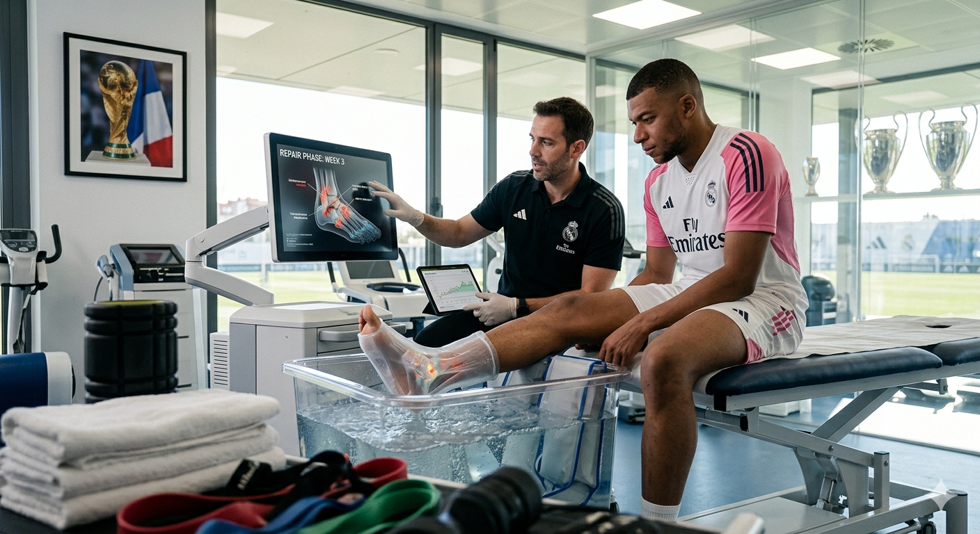 مبابي يواصل التأهيل في فالديبيباس بعد إصابة كيليان مبابي بالكاحل قبل مونديال 2026