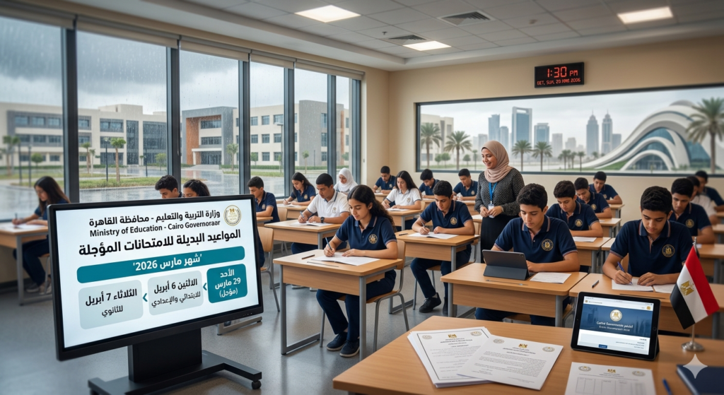 عاجل: التعليم تعلن المواعيد البديلة للامتحانات المؤجلة بالقاهرة بسبب الطقس السيئ 2026 2 Gemini Generated Image 7kgtjf7kgtjf7kgt 1