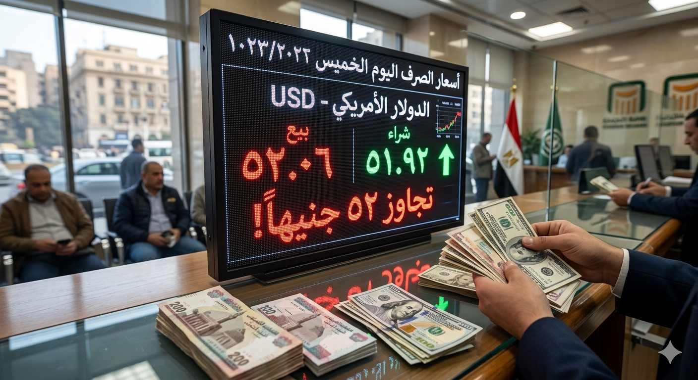 سعر الدولار اليوم الخميس 12-3-2026 يتخطى حاجز الـ 52 جنيهاً