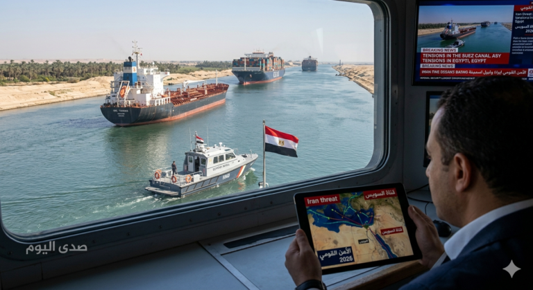 "قناة السويس المصرية مؤمنة تماماً وقادرة على حماية الملاحة الدولية من أي تهديد خارجي أو محاولات إغلاق إيرانية في عام 2026."