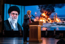 ترامب يكشف مجتبى خامنئي وتدمير المنشآت النفطية في جزيرة خرج الإيرانية في مشهد يعكس التصعيد العسكري.