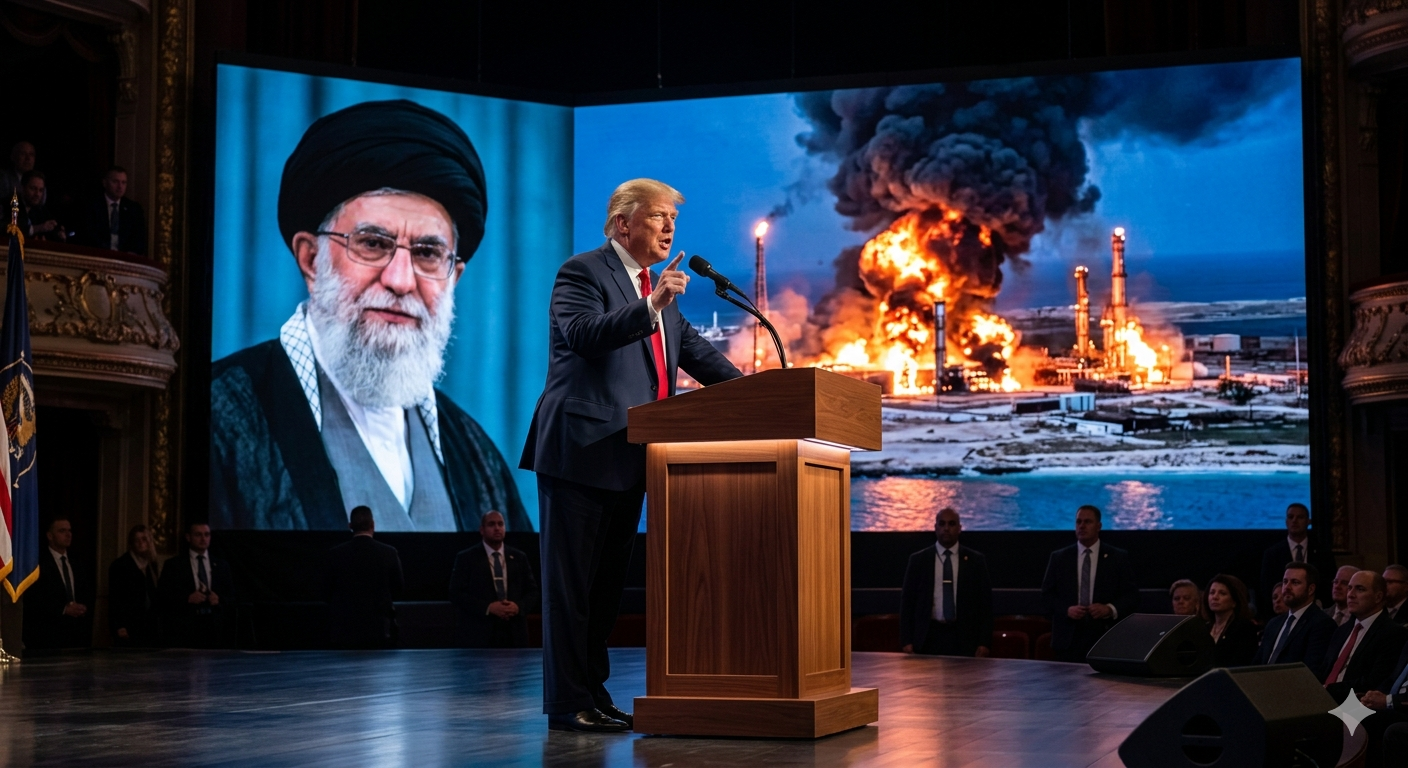 قنبلة سياسية.. ترامب يكشف مجتبى خامنئي قد لا يكون حياً وتدمير جزيرة خرج 1 ترامب يكشف مجتبى خامنئي وتدمير المنشآت النفطية في جزيرة خرج الإيرانية في مشهد يعكس التصعيد العسكري.