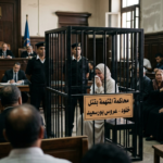 مشاهد من داخل محاكمة المتهمة بإنهاء حياة خلود عروس بورسعيد، وتظهر المتهمة داخل قفص الاتهام وسط انهيار أهالي الضحية داخل قاعة المحكمة.