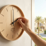 صورة تعبر عن موعد التوقيت الصيفي 2026 في مصر: لقطة قريبة لعقرب ساعة يدوية يتقدم بمقدار 60 دقيقة في ضوء النهار الساطع، مع خلفية تبرز بداية موسم الربيع وزيادة ساعات النهار.