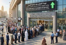 "صورة حصرية تظهر عودة العمل في البنوك والمصالح الحكومية غداً الأحد 22 مارس 2026 في مصر، حيث تم تحديد مواعيد عمل البنوك 2026 للجمهور من 8:30 ص وحتى 3:00 عصراً."