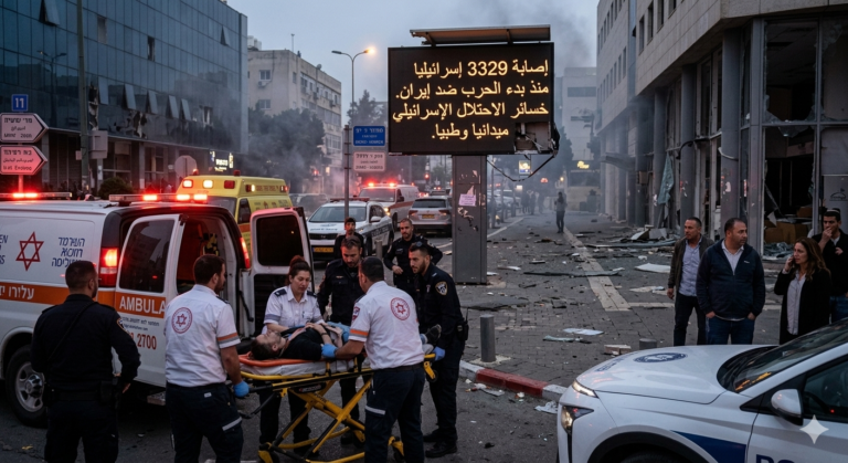 دولة الاحتلال تعلن إصابة 3329 إسرائيلياً منذ بدء الحرب ضد إيران: رصد شامل للتداعيات 14 "دولة الاحتلال تعلن إصابة 3329 إسرائيلياً"