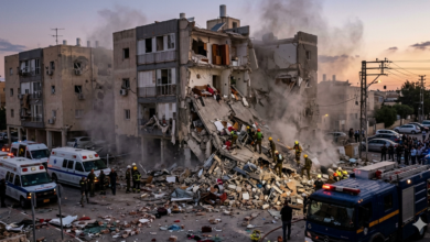 عاجل.. انهيار مبنى في منطقة ديمونة إثر إصابته بصاروخ وسقوط مصابين 4 مشهد الدمار عقب انهيار مبنى في منطقة ديمونة إثر إصابة صاروخية