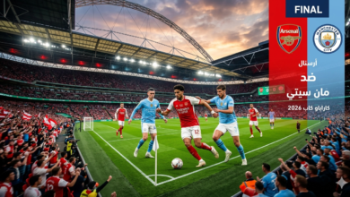 مباراة أرسنال ضد مان سيتي في نهائي كأس الرابطة الإنجليزية بمشاركة النجم عمر مرموش في ملعب ويمبلي.