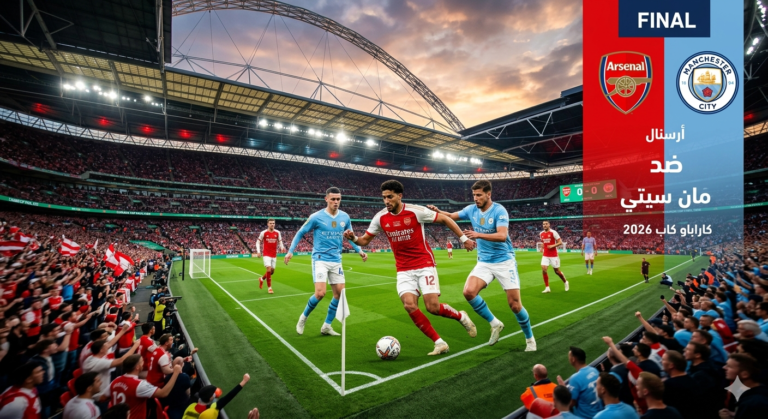 مباراة أرسنال ضد مان سيتي في نهائي كأس الرابطة الإنجليزية بمشاركة النجم عمر مرموش في ملعب ويمبلي.