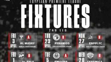 صورة تعبيرية تجمع شعارات الأهلي والزمالك وبيراميدز المنافسة على لقب مجموعة التتويج بالدوري المصري 2026.