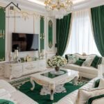 تصميم داخلي لغرفة معيشة عصرية تعكس أحدث صيحات ديكورات 2026 بلمسات طبيعية.