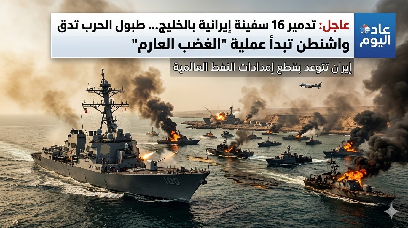 تدمير 16 سفينة إيرانية بالخليج في أول أيام رمضان 1447هـ.. بدء عملية الغضب العارم الأمريكي وطهران تتوعد بقطع إمدادات النفط